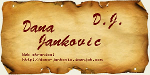 Dana Janković vizit kartica